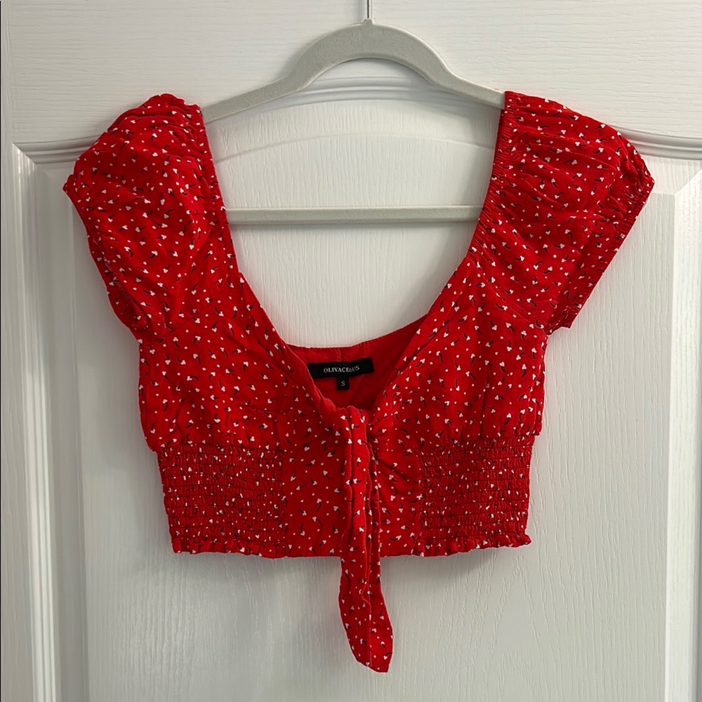 Olivaceous Tie Front Crop Top